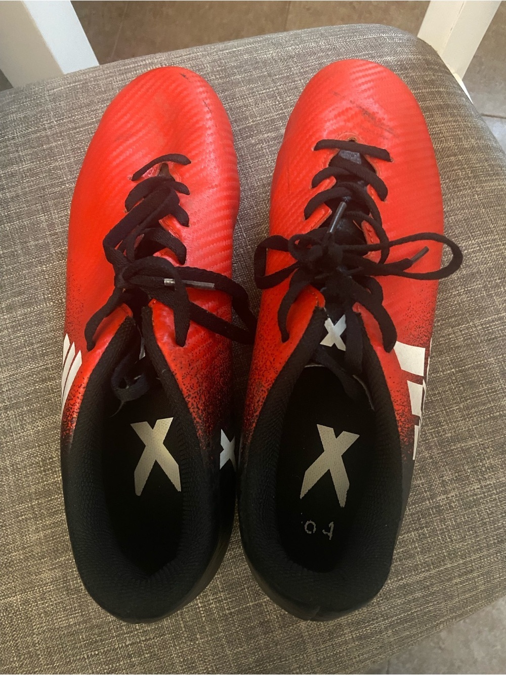 adidas Men’s Red and Black Athletic Cleats - Picture 5 of 5